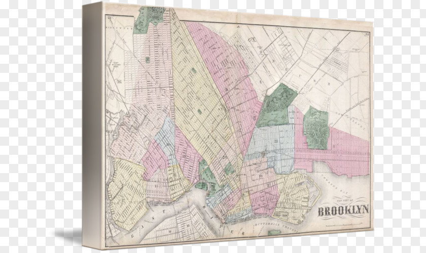 Painting Brooklyn Paper Giclée Map PNG