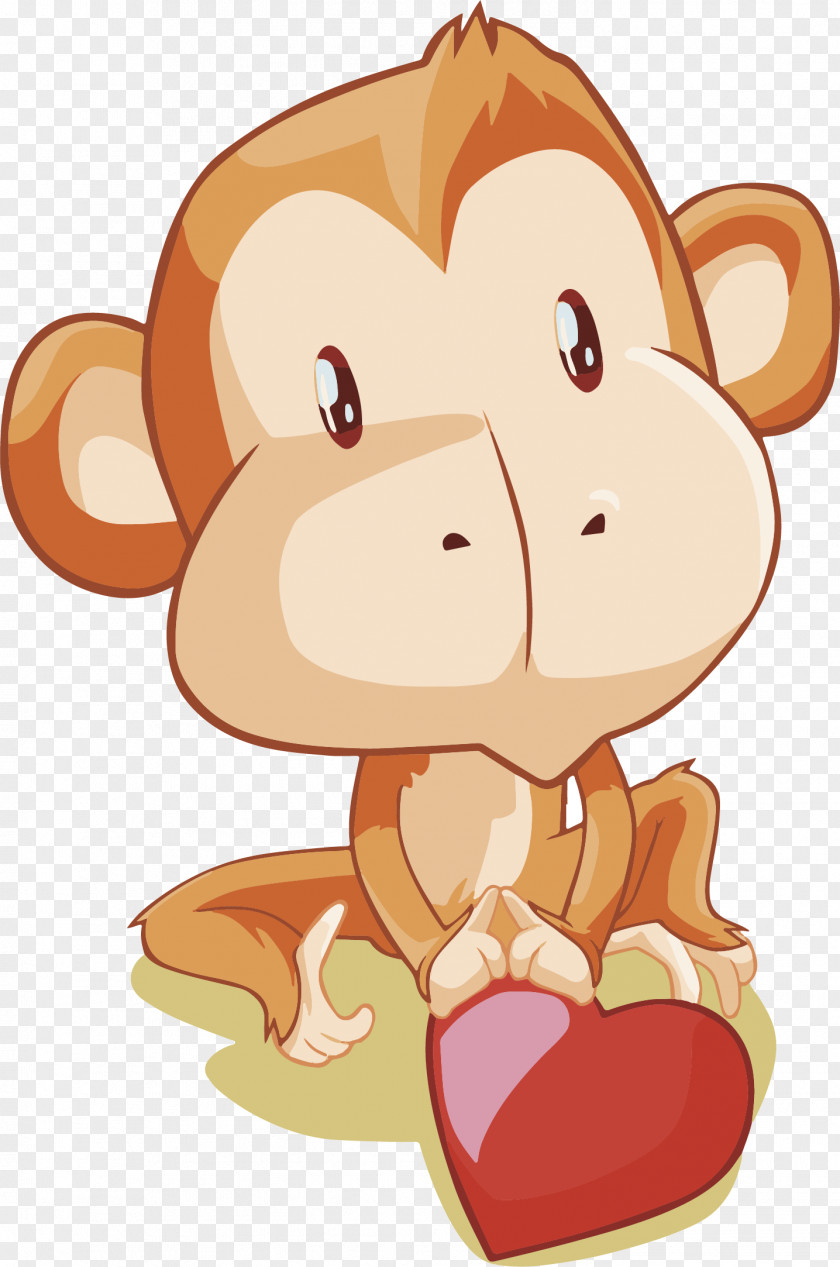 Vector Hand Painted Little Monkey Euclidean Vecteur PNG