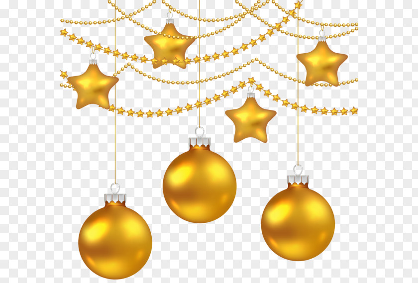 Christmas Golden Ball Decoration Material Ornament Clip Art PNG