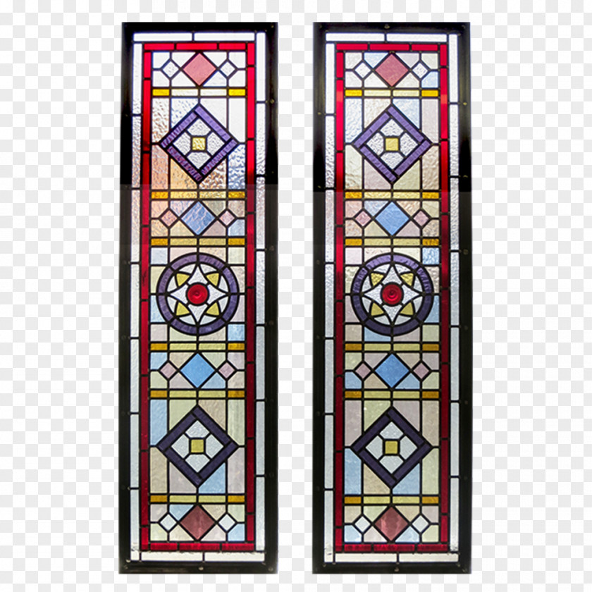 Glass Display Panels Stained Window Door PNG