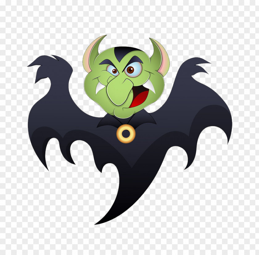 Halloween Bat Cartoon Illustration PNG