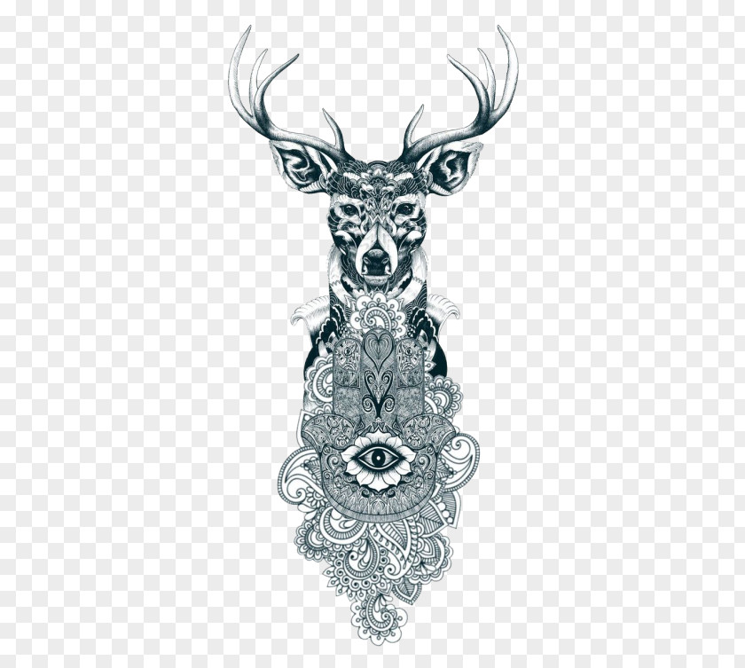 Wolf Drawing Tattoo Watercolor Abziehtattoo Mandala Deer PNG