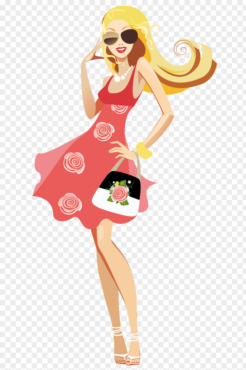 Women Fashion Woman Model PNG , girl, girl's red dress cartoon illustration clipart PNG