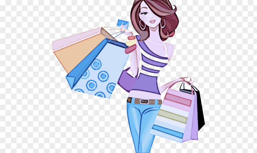 Cartoon Shopping Style Fashion Design Bag PNG