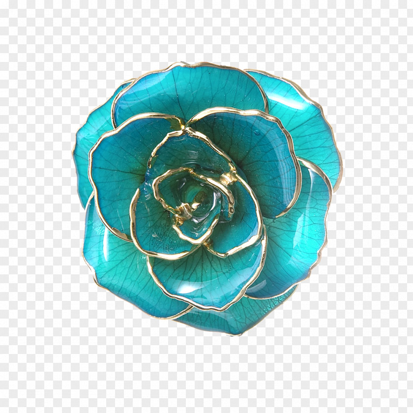 Blue Glass Crystal Flower Jewelry PNG