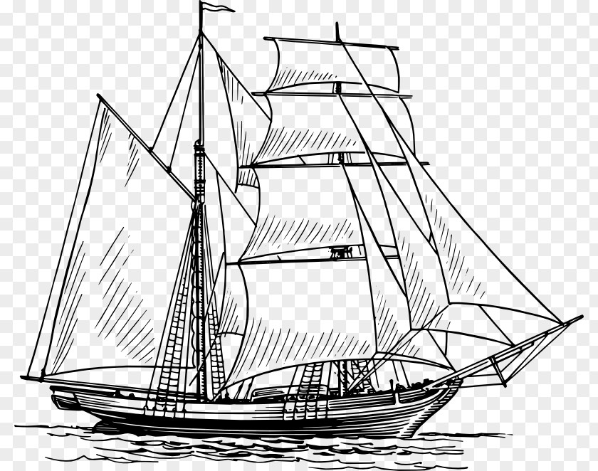 Ship Outline Drawing Sailboat Sailing PNG