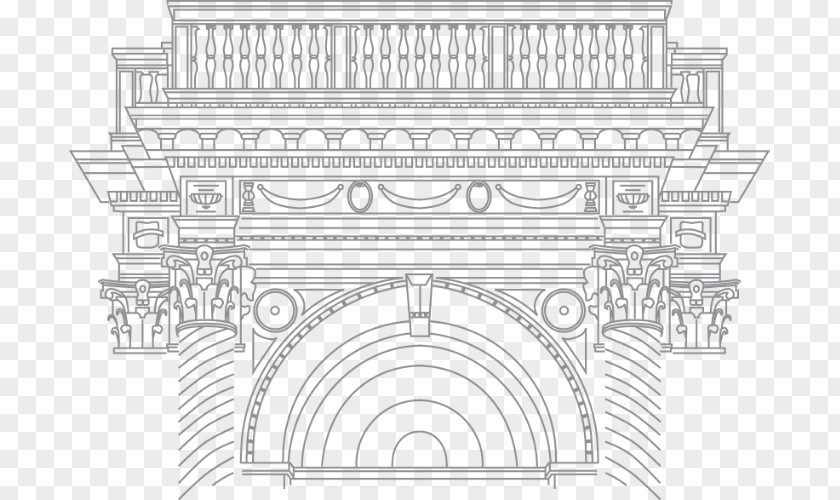 Flood Line Art Architecture Facade Drawing PNG