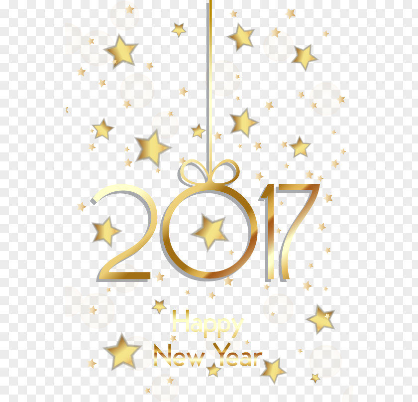 Happy New Year Vector Star Poster Computer File PNG
