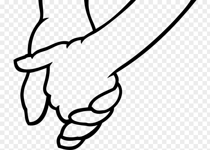 Holding Hands Hand Black And White Line Art Cartoon Clip PNG