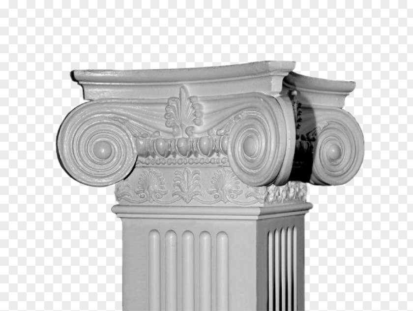 Ornamental Column Necking Stone Carving Square PNG