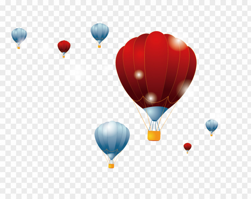 Red Blue Hot Air Balloon Ballooning PNG