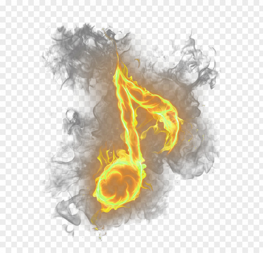 Yellow Fresh Flame Note Effect Element T-shirt Chroma Key Musical PNG