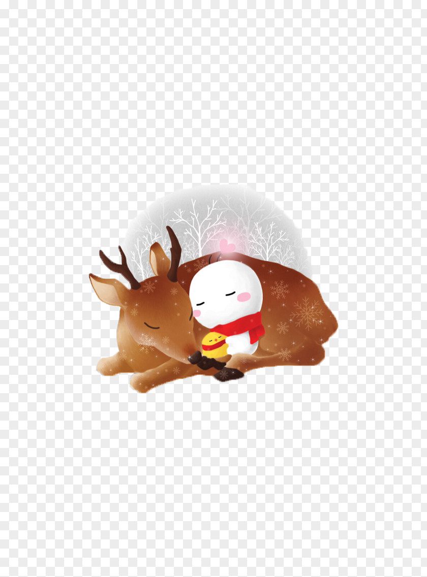 Cute Snowman Christmas Deer LINE KakaoTalk Naver Illustration PNG