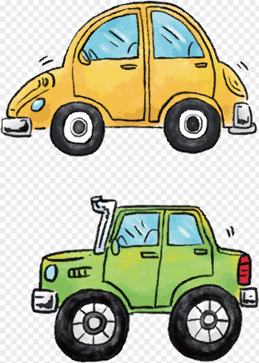 Green Jeep Cartoon Drawing Traditional Animation PNG