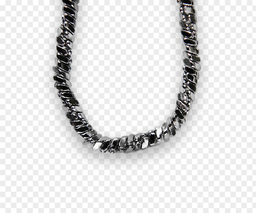 Necklace Bead Silver Black M PNG