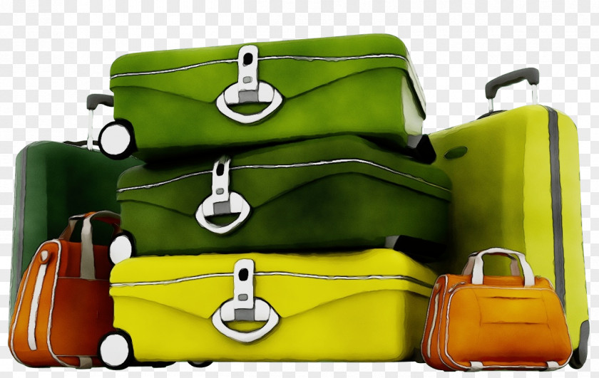 Suitcase Fashion Accessory Bag Green Yellow Handbag Baggage PNG