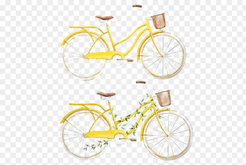 Yellow Bike Bicycle Stock Illustration Drawing PNG