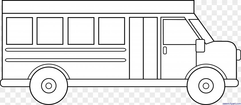 Bus Clip Art Image Line Drawing PNG