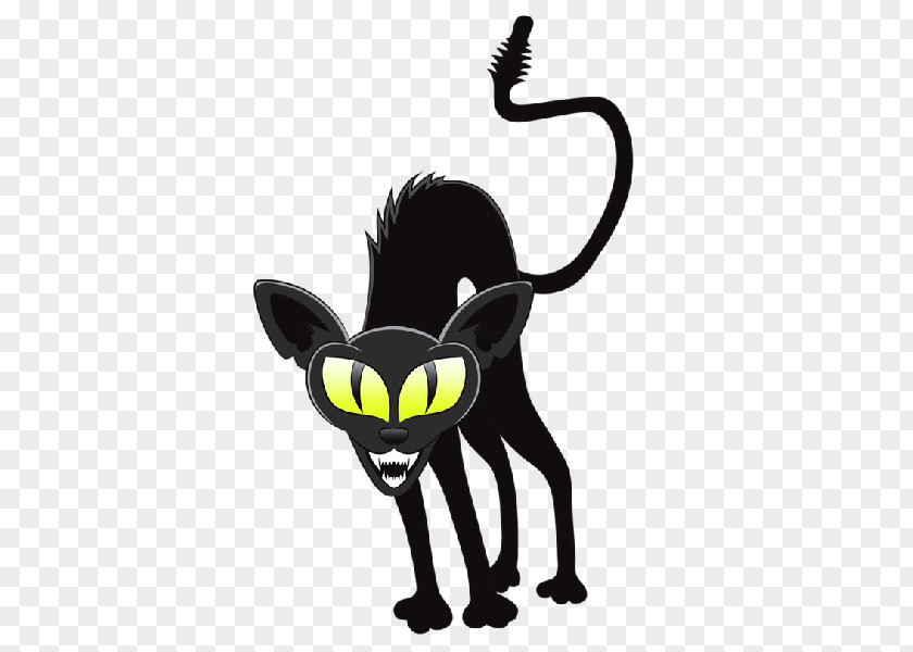 Cartoon Halloween Black Cat Clip Art PNG