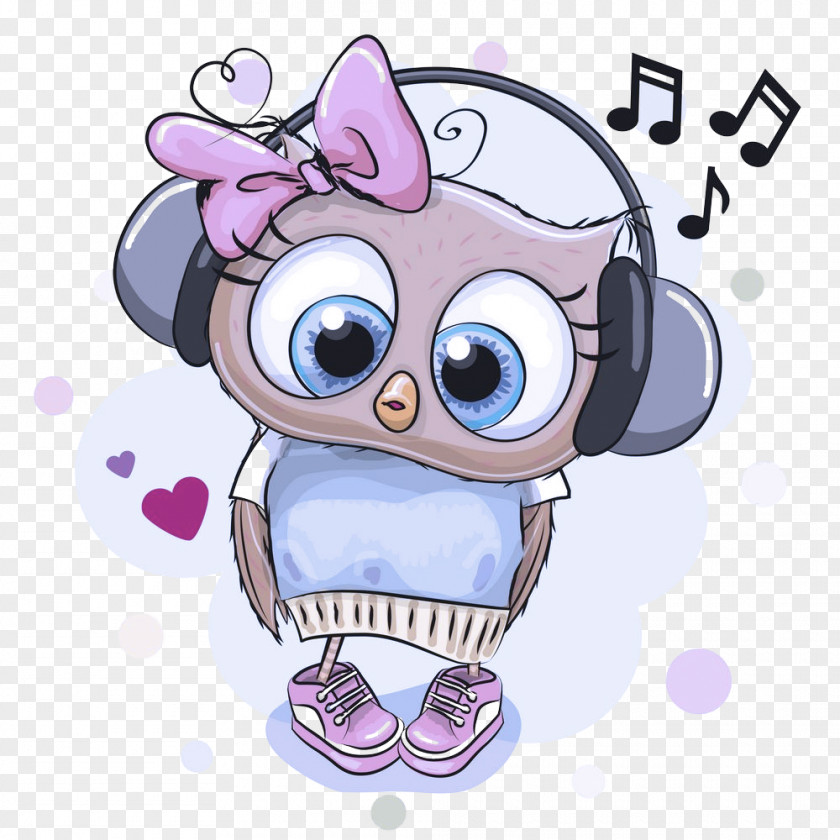 Cartoon Violet Snout Animation Owl PNG