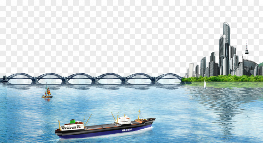 Ocean City Bridge Background Material Poster Resource PNG