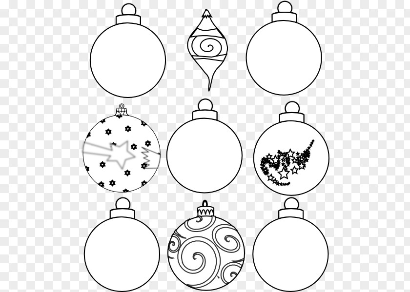 Small Ornament Cliparts Christmas Decoration Black And White Clip Art PNG