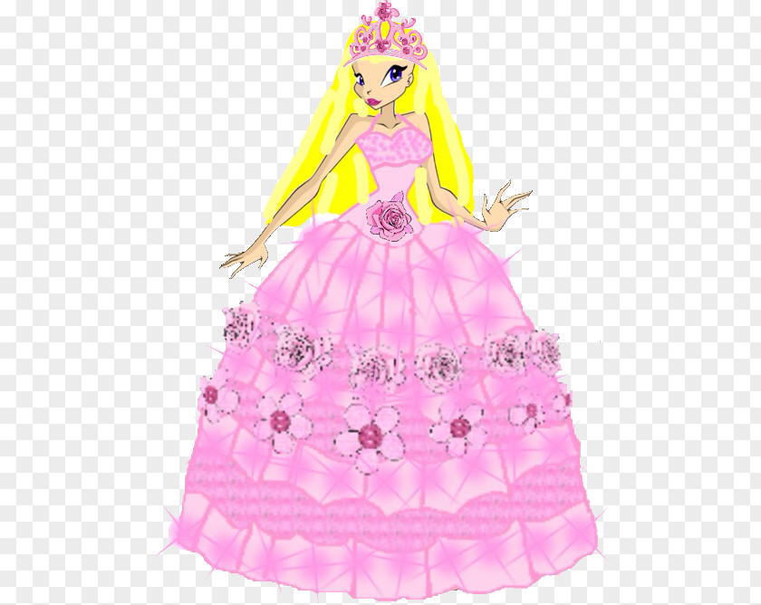 TUTU DRESS Costume Design Pink M Gown Barbie PNG