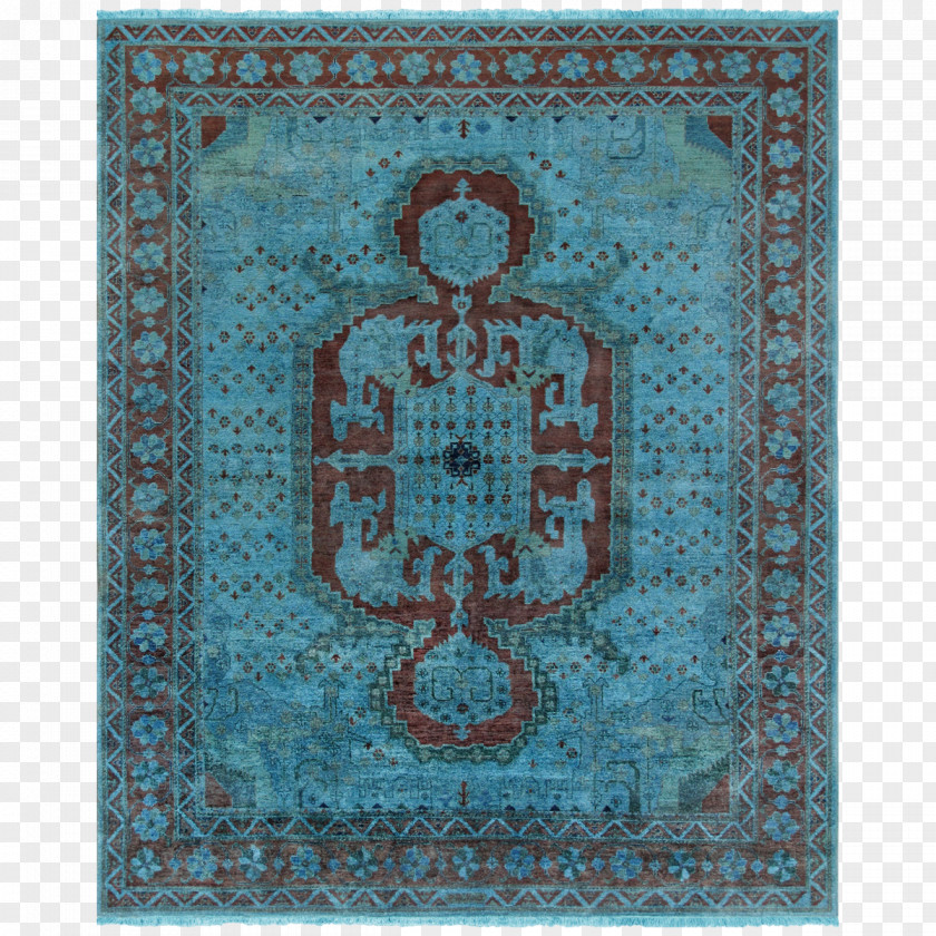 Carpet Turquoise Wool Rectangle Knot PNG