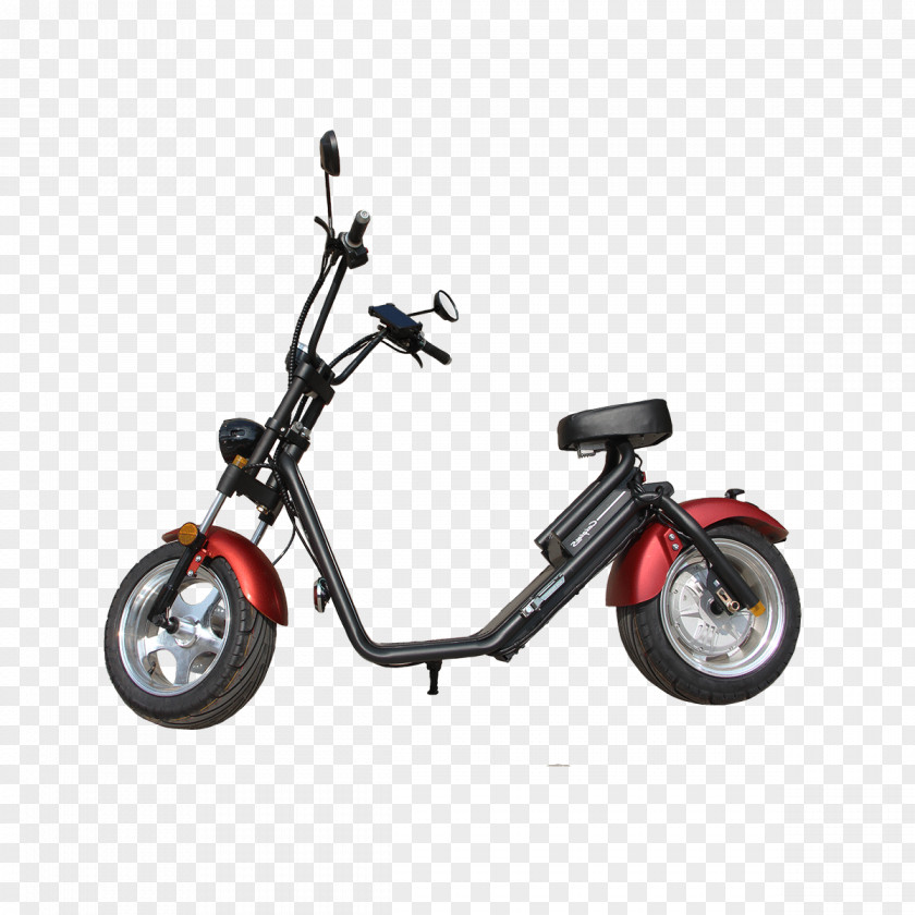Fat Tire Motorized Scooter Big Wheel Bicycle PNG