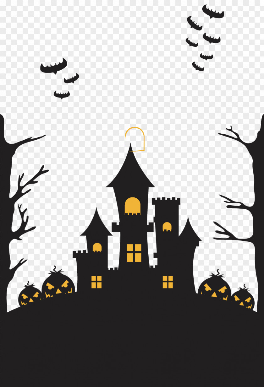 Halloween Castle Poster PNG