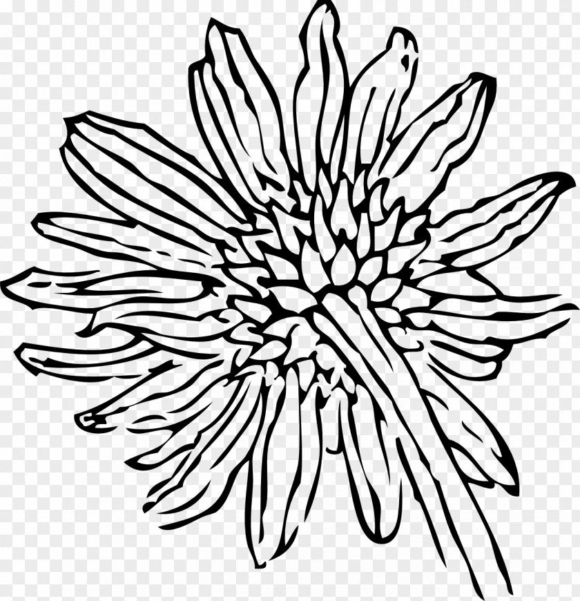 M Cut Flowers Floral Design Black & White PNG