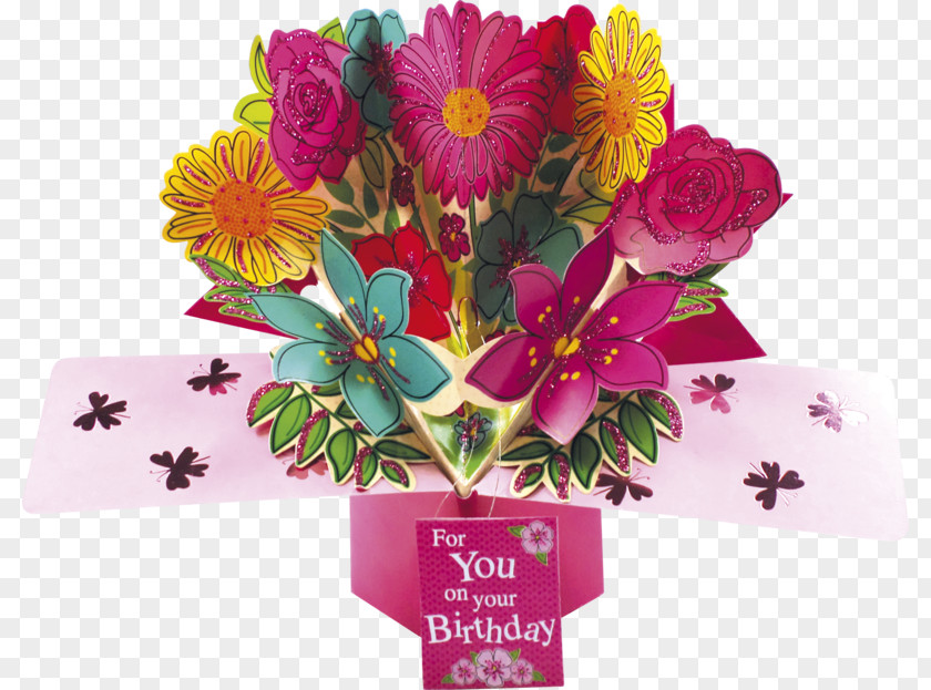 Second Birthday Floral Design Greeting & Note Cards Pop-up Book Flower PNG