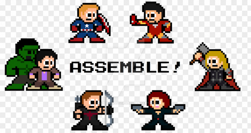 Avengers Pixel Art Marvel Comics PNG