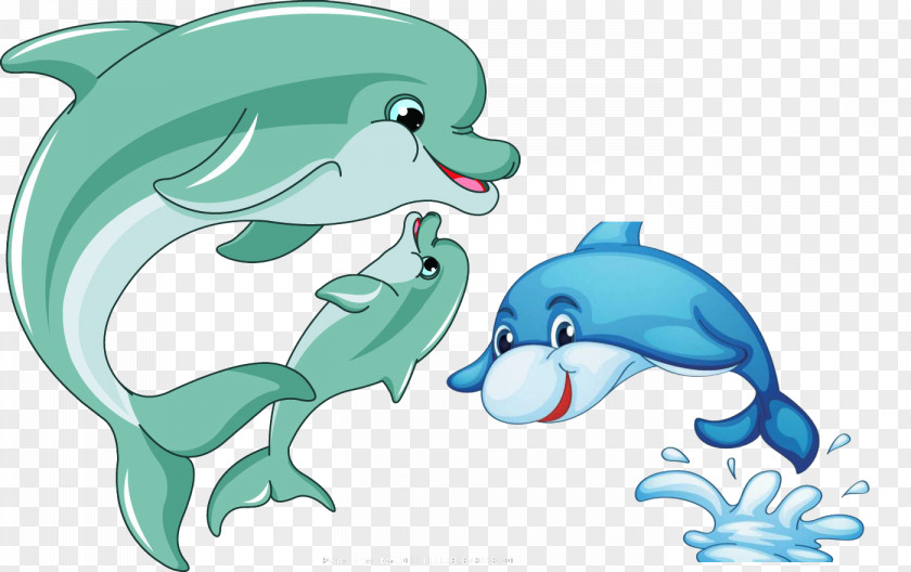 Cute Dolphin Cartoon Clip Art PNG