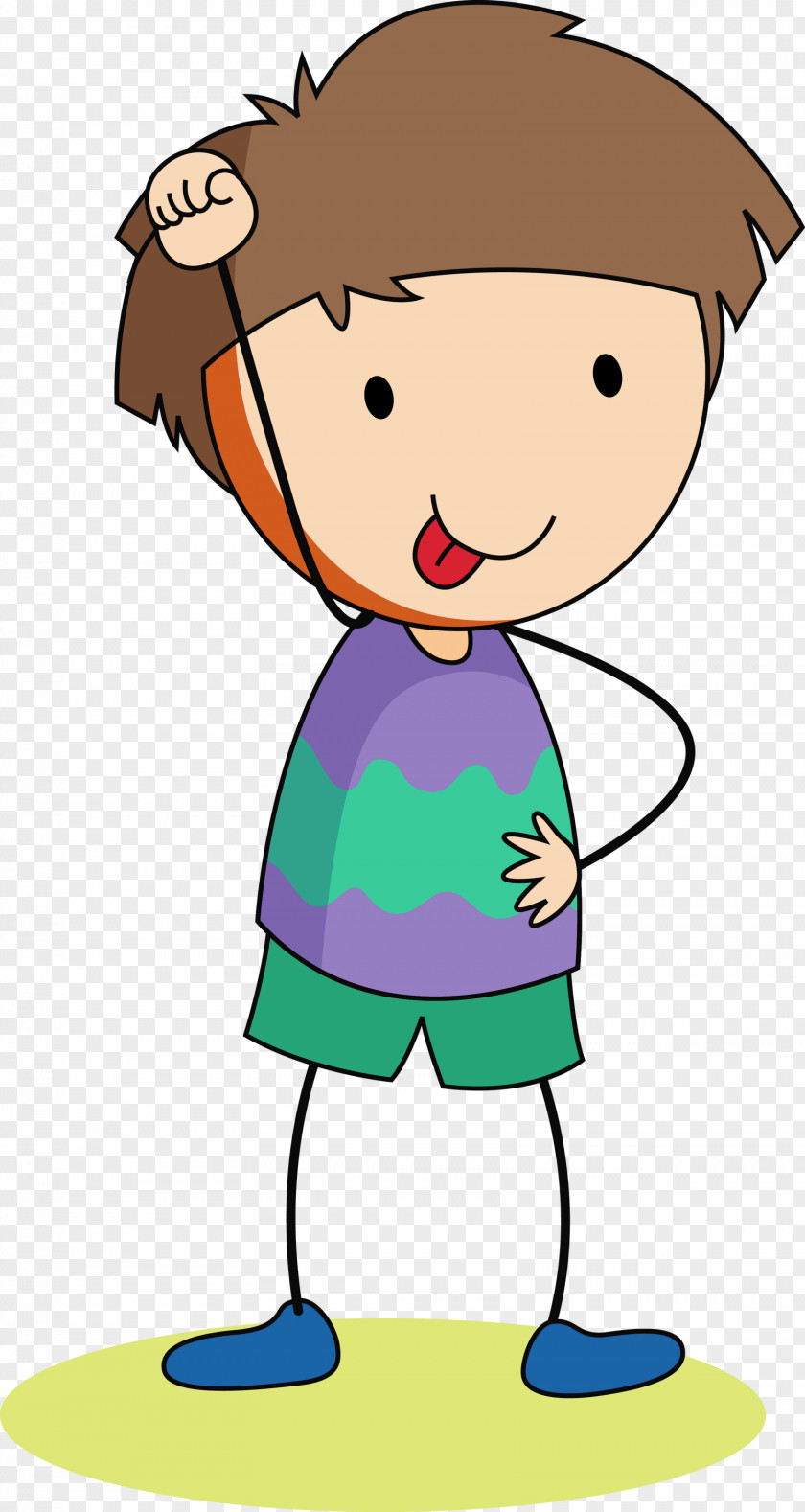 Cartoon Child Pleased PNG
