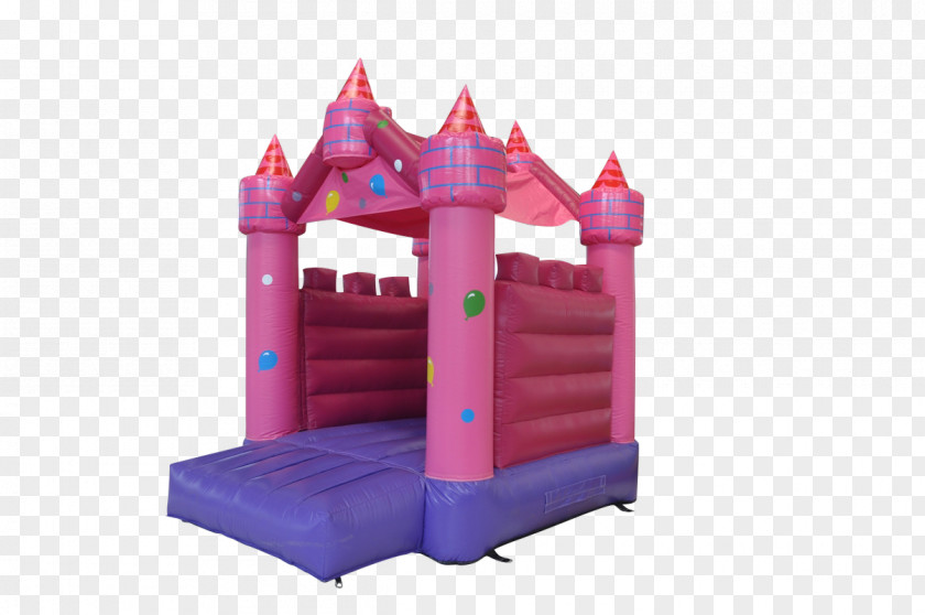 Pink Castle Inflatable Bouncers Child PNG