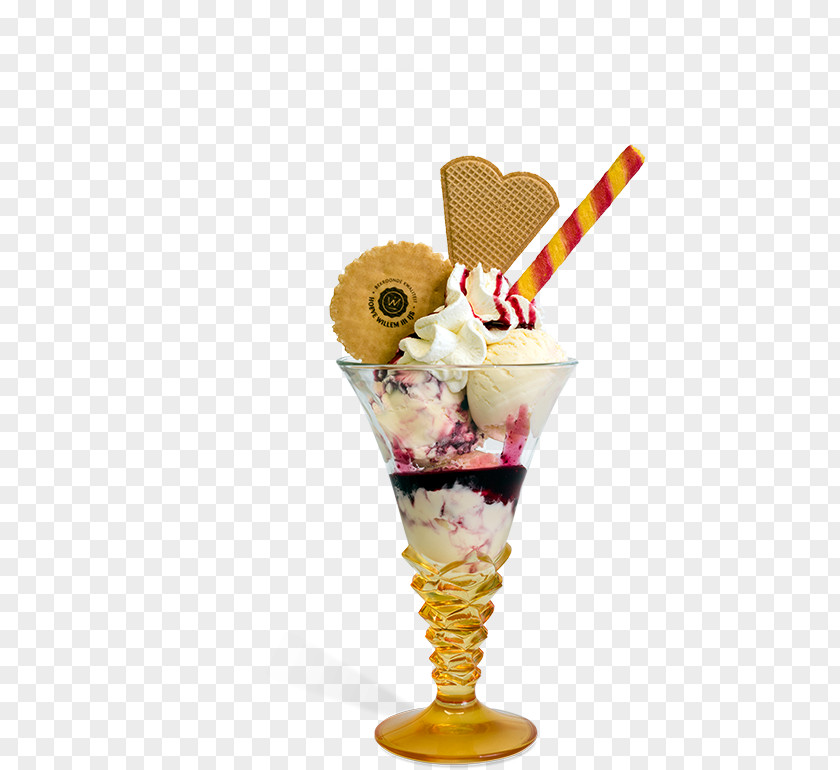 White Chocolate Cherry Cookies Sundae Heere Aan De Maas Ice Cream Knickerbocker Glory Food PNG