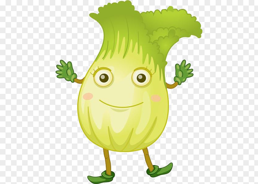 Cartoon Expression Vegetables Material Royalty-free Red Leaf Lettuce Illustration PNG