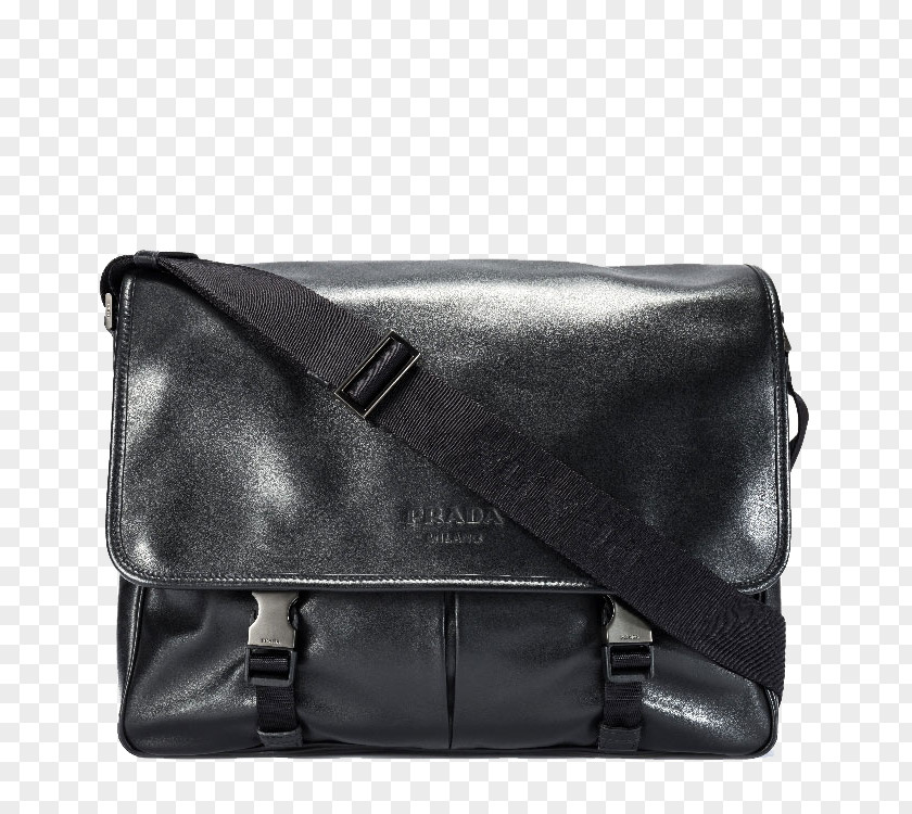 PRADA / Prada Men's Leather Messenger Bag Handbag PNG