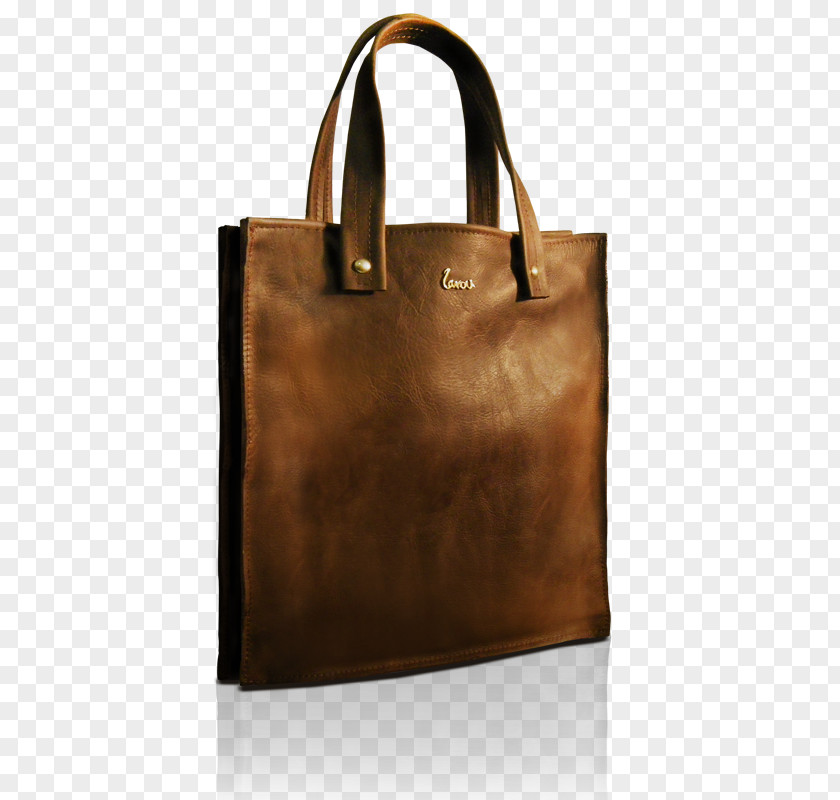 Bag Tote Leather Brown PNG