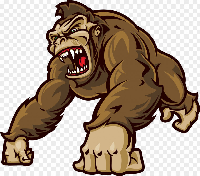 Cartoon Gorilla Western Ape Orangutan Clip Art PNG