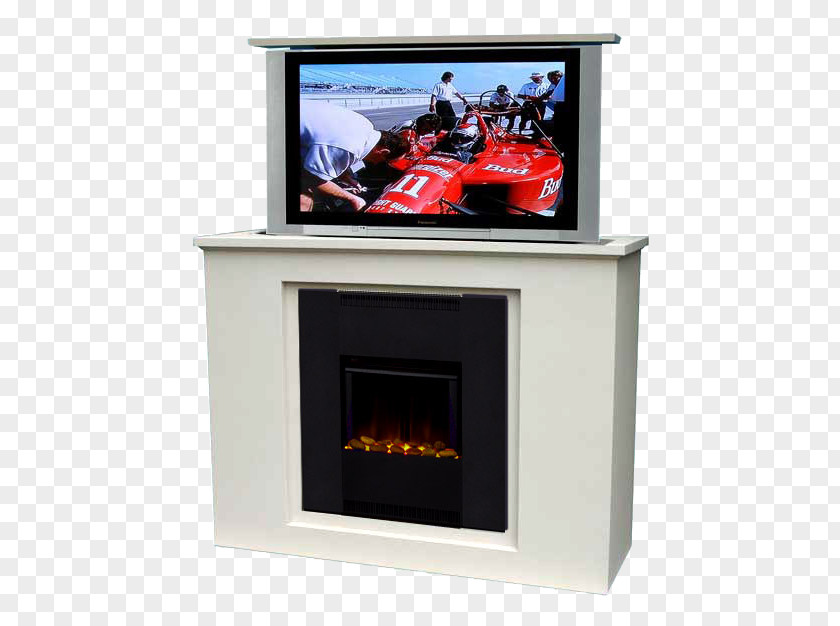 Firelight Electric Fireplace Mantel Hearth Wall Unit PNG