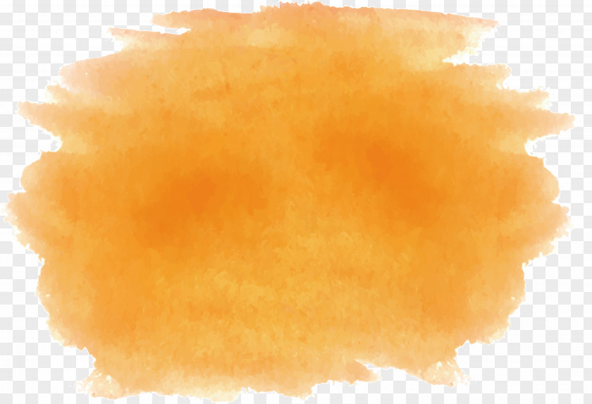 Orange Watercolor Brush Painting Paintbrush PNG