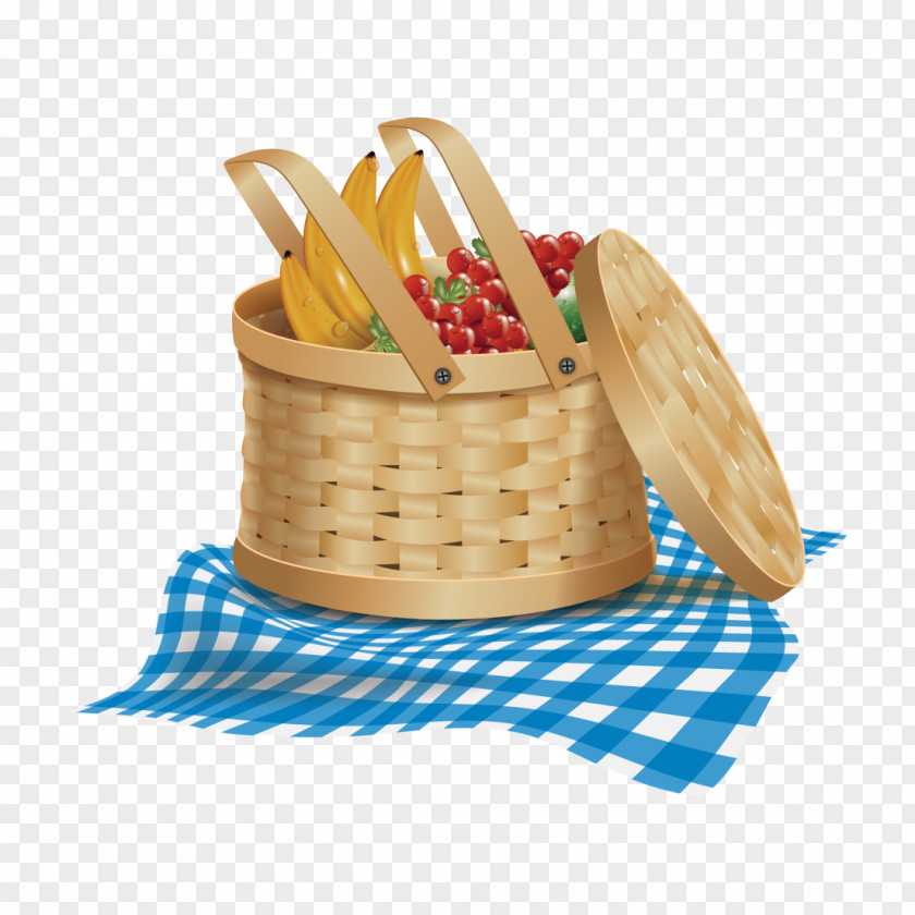 Picnic Basket Baskets Table Clip Art PNG