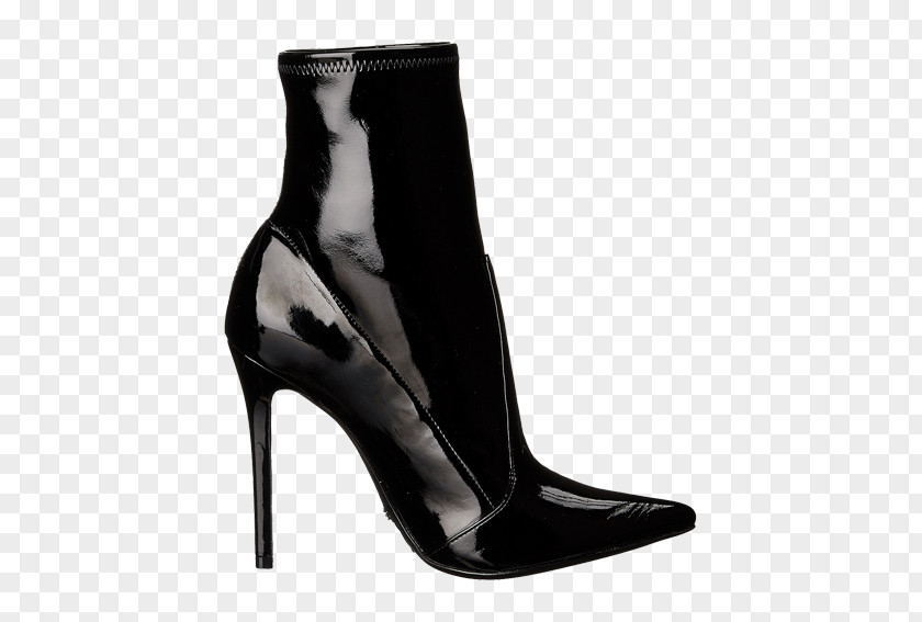 Boot Shoe Botina Patent Leather Black PNG