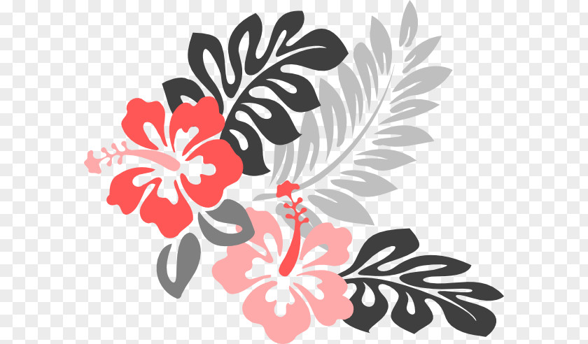 Gray Coral Clothes Clip Art Shoeblackplant Image Hawaiian Hibiscus Tea PNG