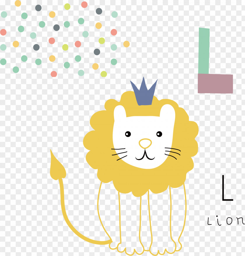 Hand Painted Lion Vector Illustration PNG