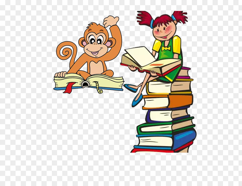 Monkey Reading Free Content Clip Art PNG