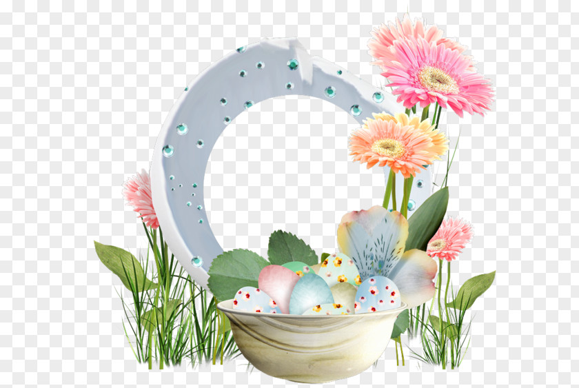 Beautiful Illustration Flower Border Eggs Easter Egg Party PNG