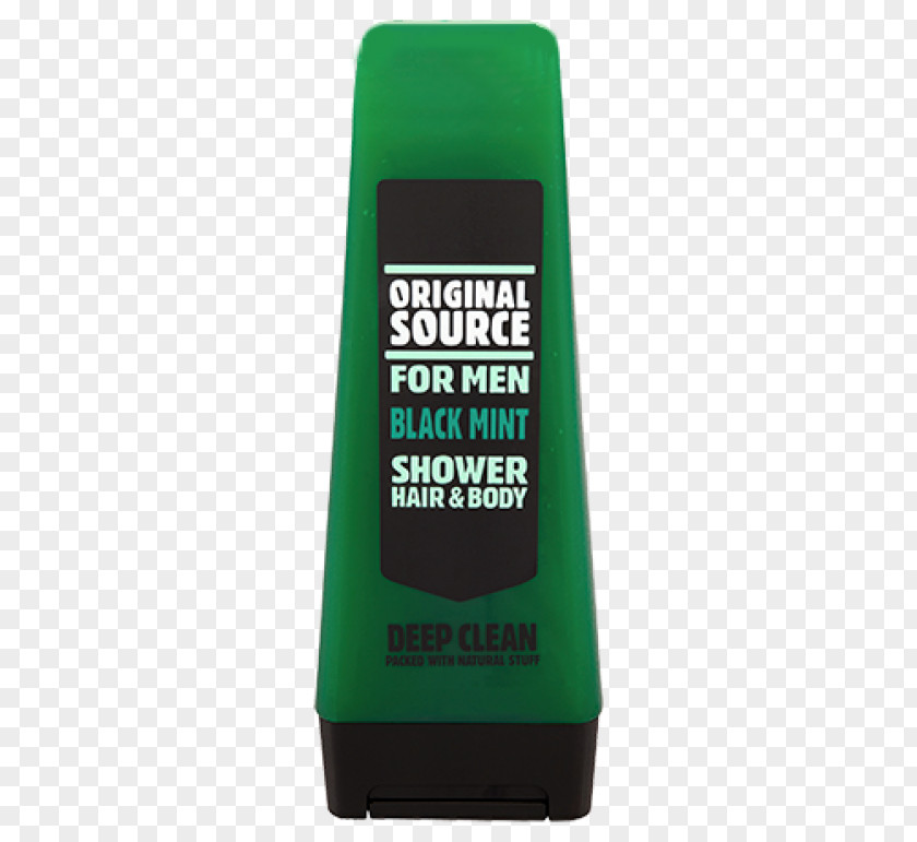 Black Hair Man Southern Cone Marigold Peppermint Shower Gel Bottle PNG